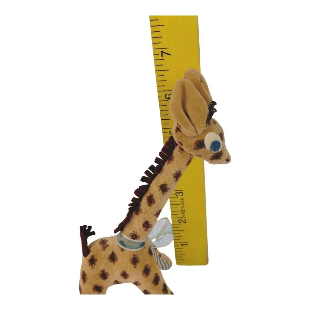 Vtg 50s Plush Giraffe Japan Big Eyes Handmade Fancy Animal